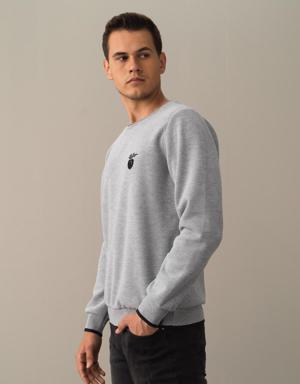 Bisiklet Yaka Pamuklu Regular Fit Büyük Beden Sweatshirt