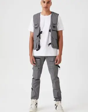 Forever 21 Reflective Utility Cargo Joggers Grey