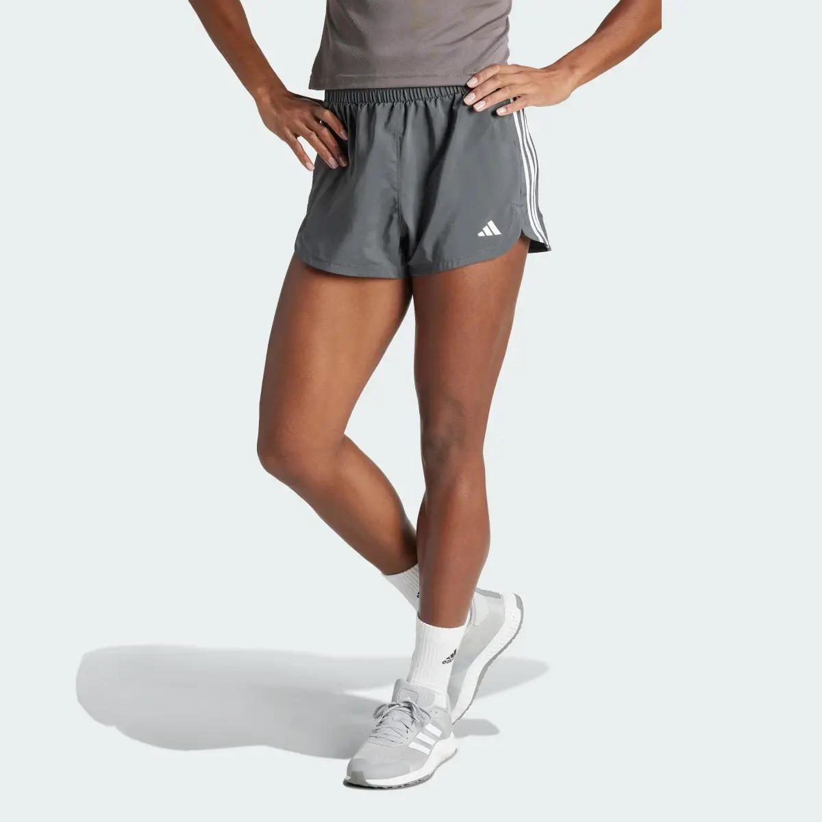 Adidas Pacer Training 3-Stripes Woven High-Rise Shorts. 2