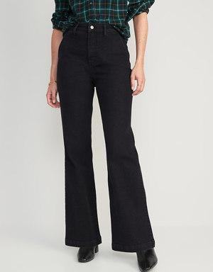 Extra High-Waisted 360° Stretch Black Trouser Flare Jeans for Women
