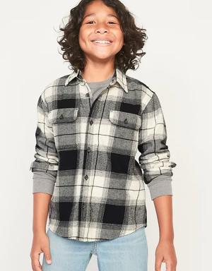 Plaid Flannel Utility Pocket Shirt for Boys