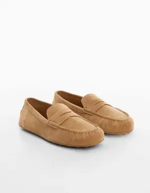 Suede leather moccasin
