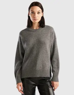 boxy fit sweater in wool blend