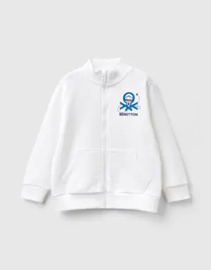 sweatshirt in organic cotton with zip