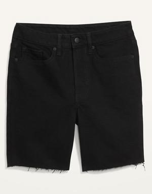 High-Waisted OG Straight Black Cut-Off Jean Shorts for Women -- 7-inch inseam