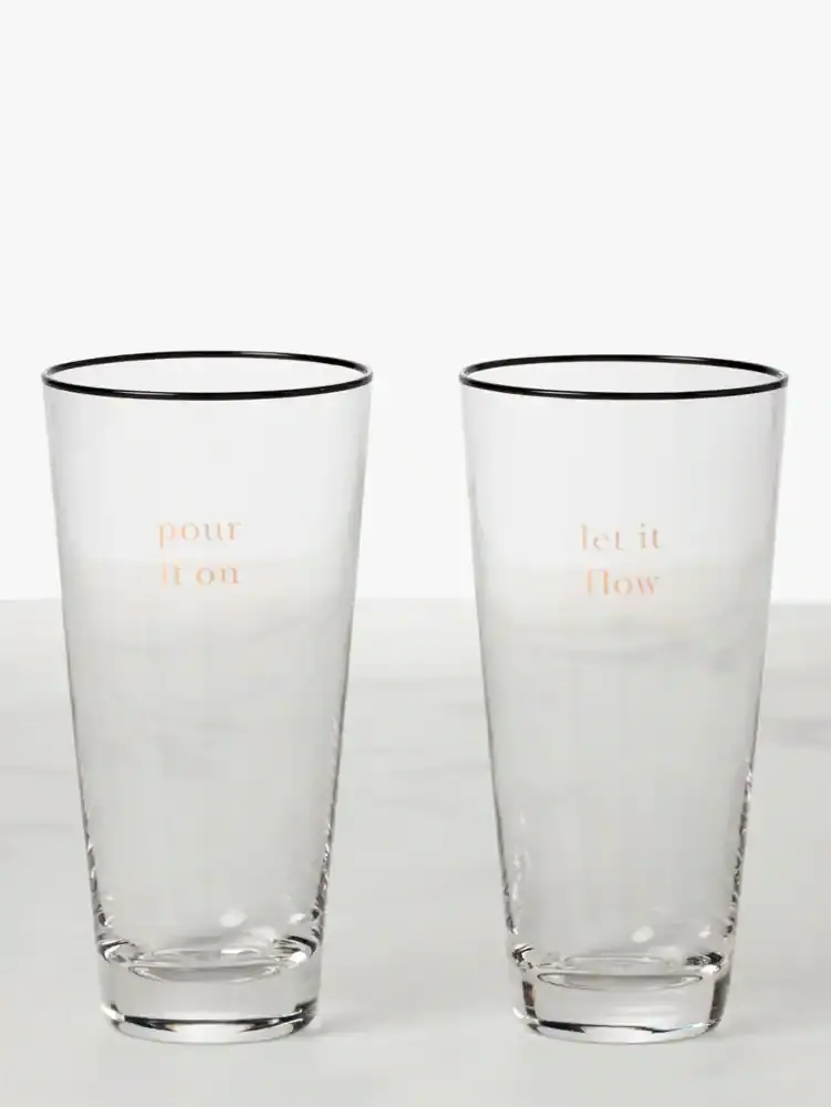 Kate Spade Better Half Beer Glass Set. 1