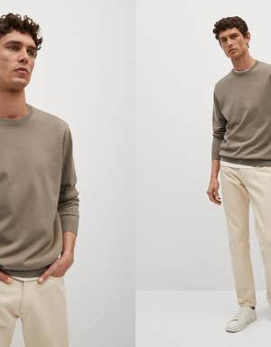 Fine-knit cotton sweater