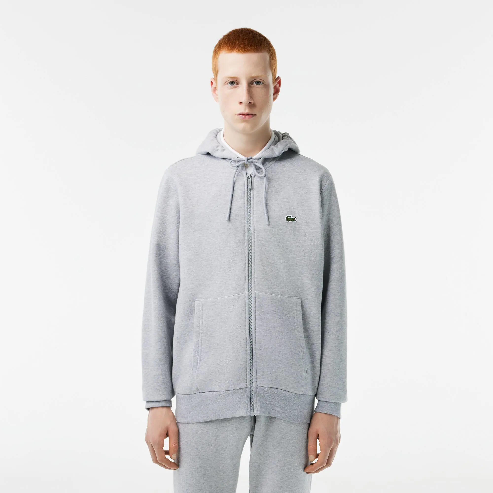 Lacoste Men's Kangaroo Pocket Zip-Up Fleece Hoodie. 1 Lacoste Men's Kangaroo Pocket Zip-Up Fleece Hoodie. 1