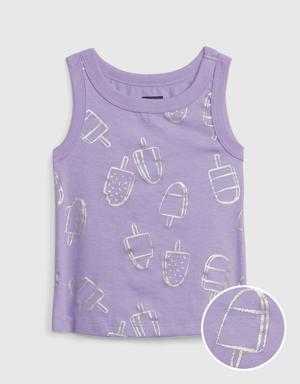 Toddler 100% Organic Cotton Mix and Match Graphic Tank Top purple