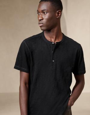 Soft Wash Henley T-Shirt black