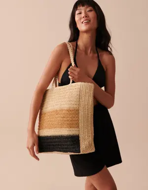 Striped Straw Bag