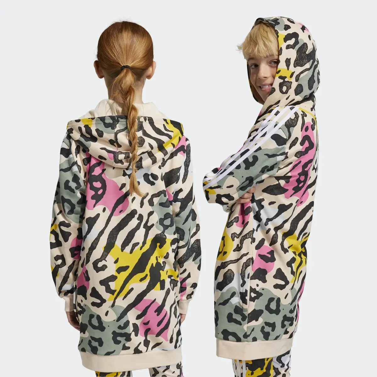Adidas Chaqueta con capucha Animal Print Elongated Zip. 2