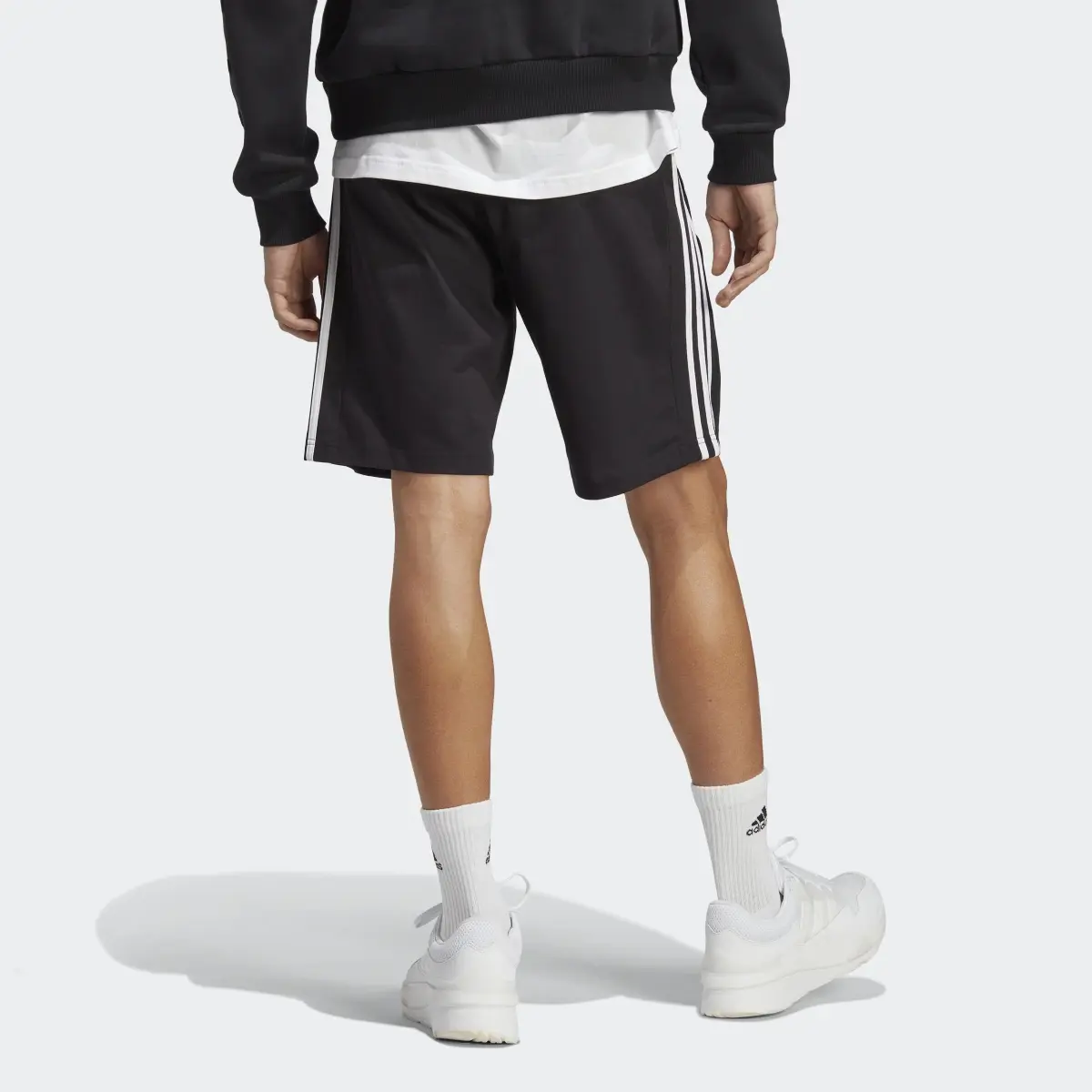 Adidas Essentials Single Jersey 3-Stripes Shorts. 2