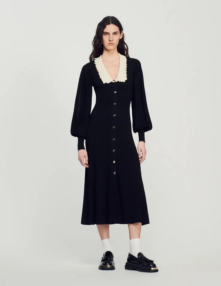 Sandro Long dress with long sleeves Login to add to Wish list. 1