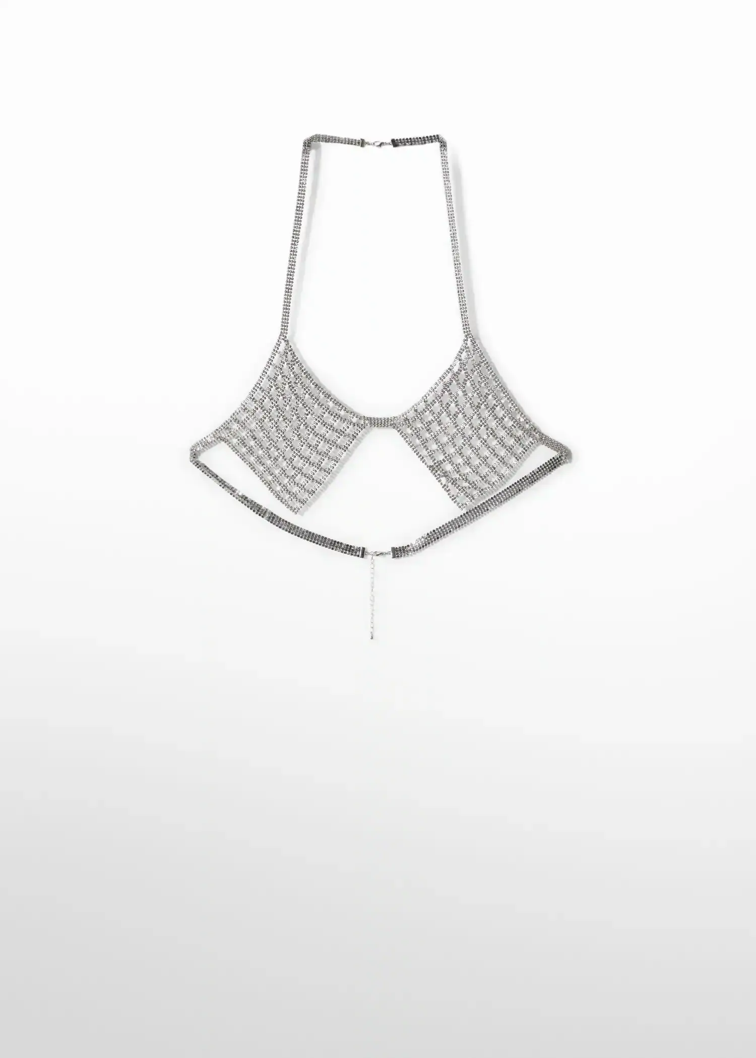 Mango Metallic mesh bra. a necklace that is made to look like a collar. 