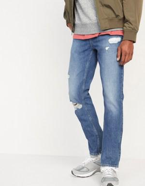 Straight Built-In Flex Ripped Jeans for Men blue