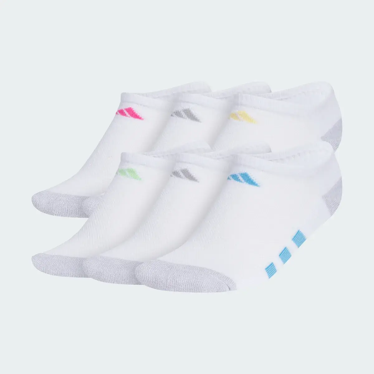 Adidas Athletic Cushioned 6-Pack No-Show Socks Kids. 2