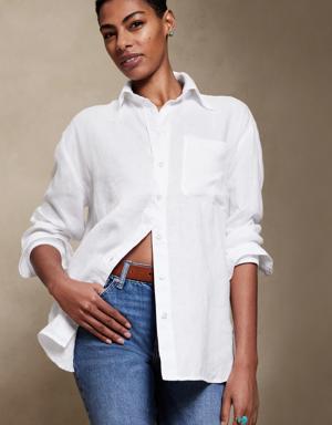 The Oversized Linen Shirt white