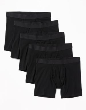 Old Navy Soft-Washed Built-In Flex Boxer-Briefs Underwear 5-Pack -- 6.25-inch inseam black