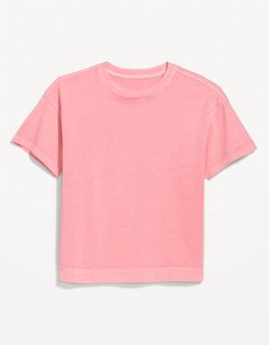 Vintage Crew-Neck T-Shirt for Women pink