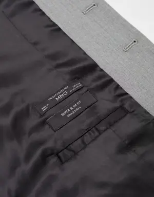 Super slim-fit stretch fabric suit waistcoat