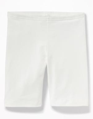 Long Biker Shorts For Girls white