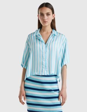 flowy shirt with striped print
