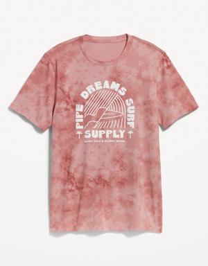 Soft-Washed Graphic T-Shirt for Men pink