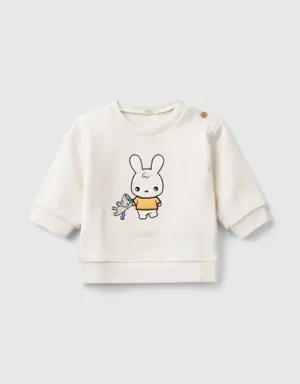 sweatshirt with bunny embroidery