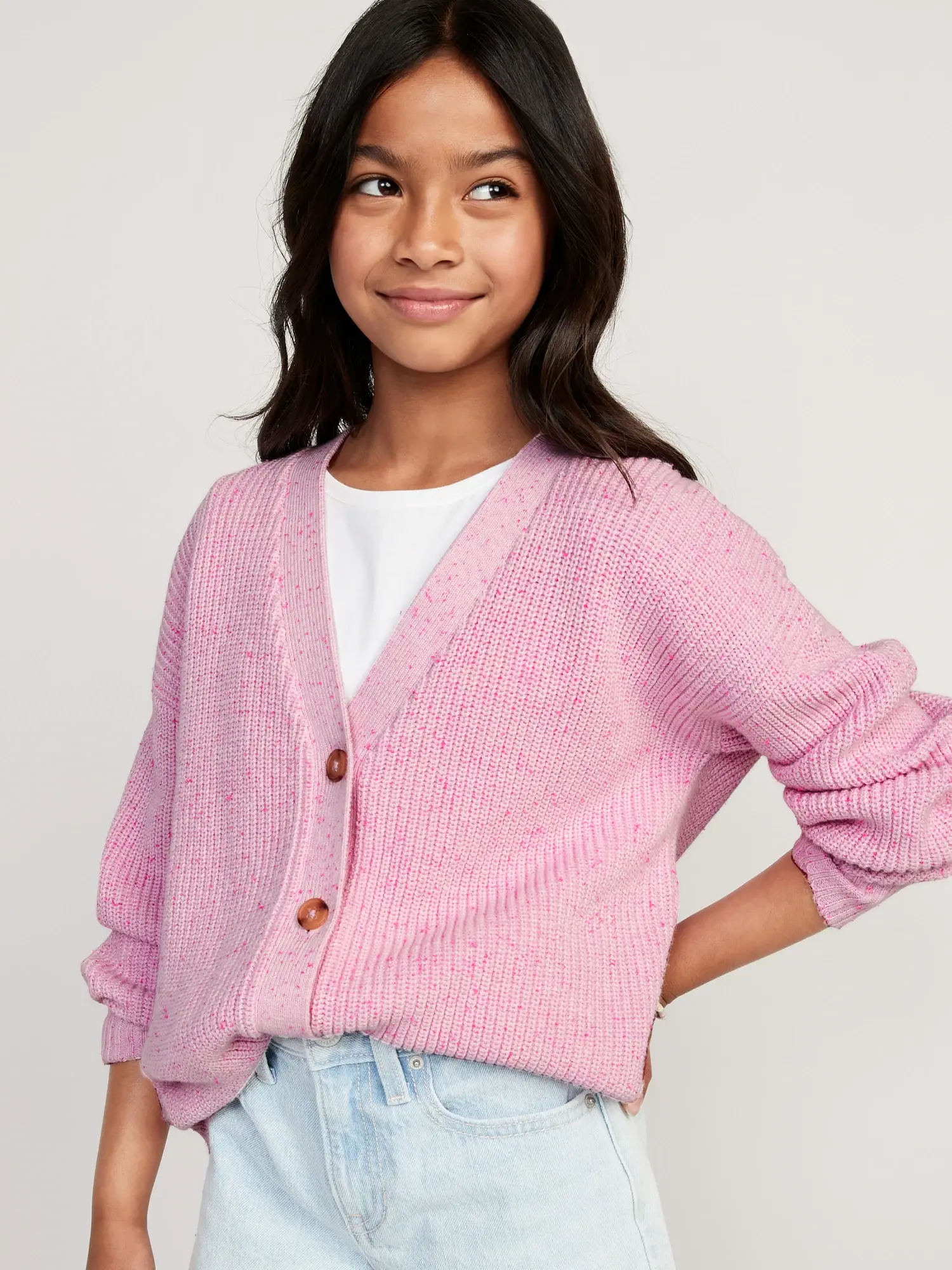 Old Navy Cocoon Cardigan for Girls pink. 1