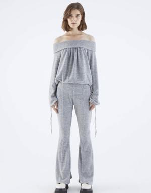 Grey Wide-Legged Sweat Pant