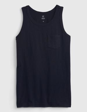 Gap Kids 100% Organic Cotton Pocket Tank blue