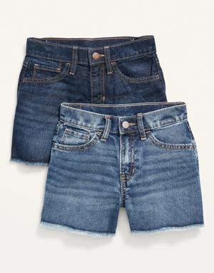 High-Waisted Cut-Off Non-Stretch Jean Shorts 2-Pack for Girls multi