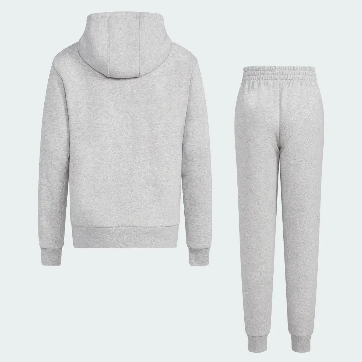 Adidas Two-Piece Heather Long Sleeve Hooded Pullover & Elastic Waistband Jogger Set. 2