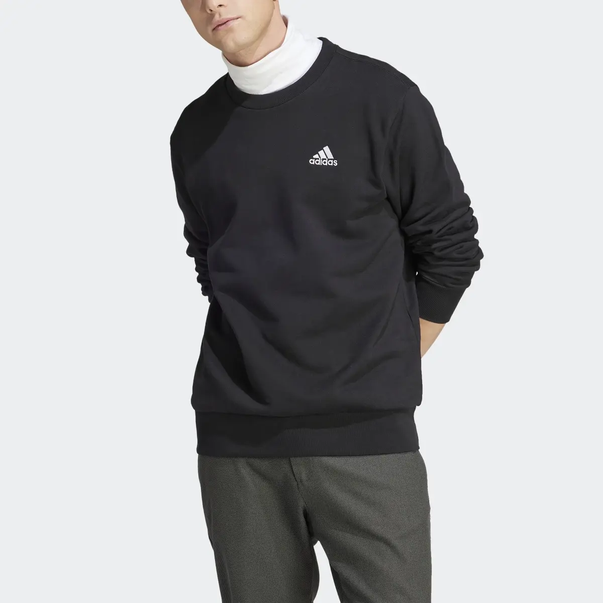 Adidas Essentials French Terry Embroidered Small Logo Sweatshirt. 1