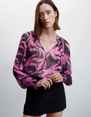 Printed chiffon blouse