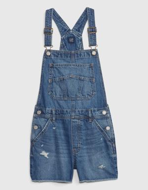 Kids Denim Shortalls with Washwell blue