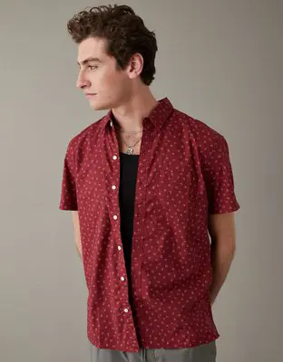 American Eagle Printed Button-Up Resort Shirt. 1