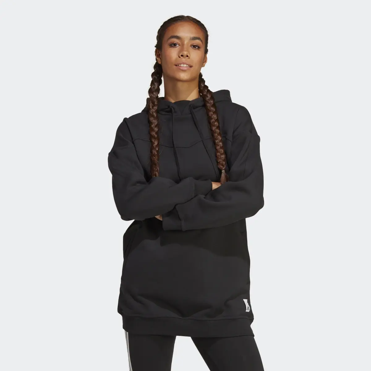 Adidas Lounge Fleece Hoodie. 2