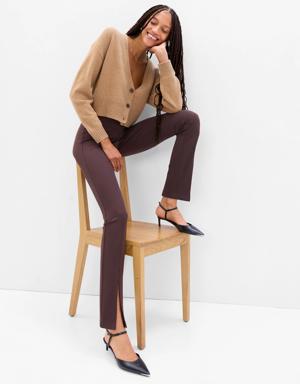 High Rise Slit-Front Leggings purple