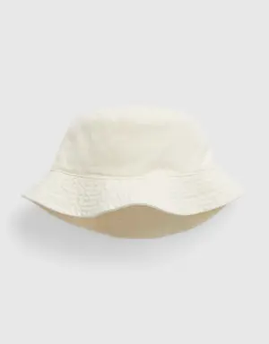 Kids Organic Cotton Bucket Hat white