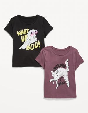 Short-Sleeve Graphic T-Shirt 2-Pack for Girls black