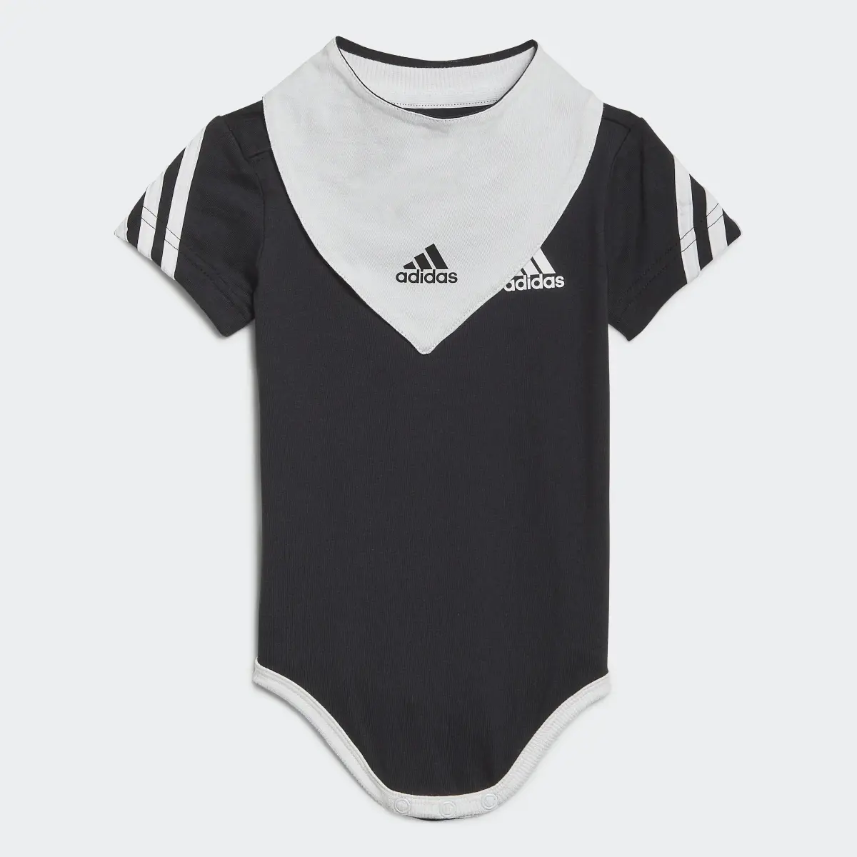 Adidas 3-Stripes Onesie with Bib. 2