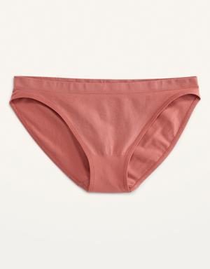 Low-Rise Seamless Bikini Underwear for Women red