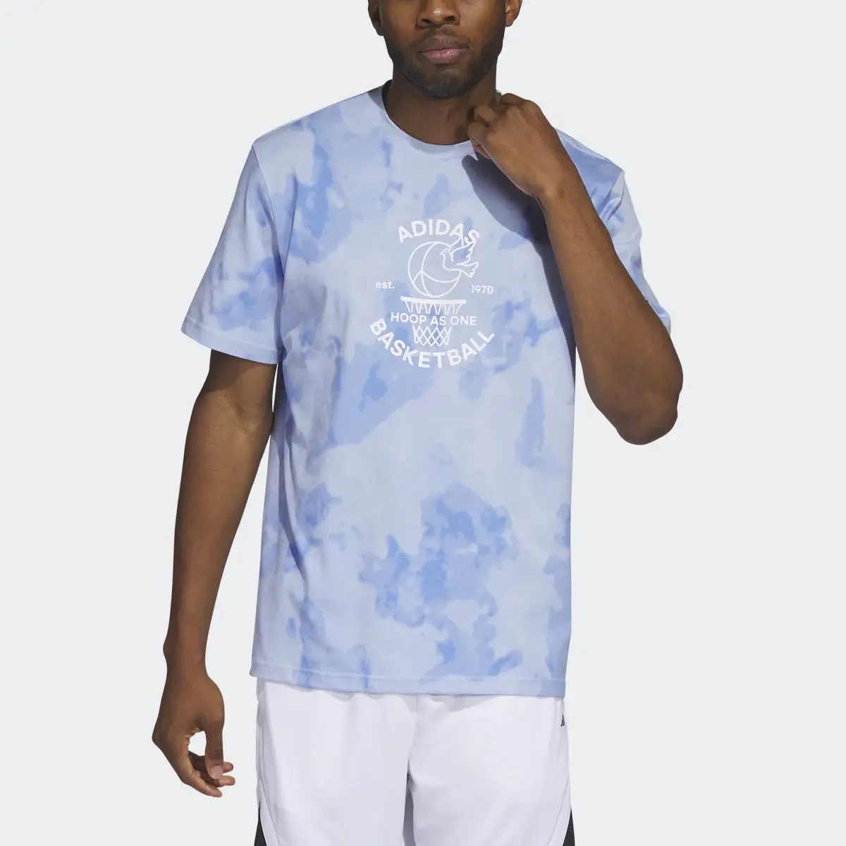 Adidas T-shirt da basket Worldwide Hoops Graphic. 1