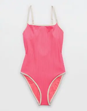 Wide Rib Scoop One Piece Swimsuit