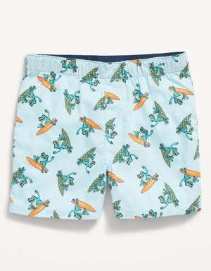 Old Navy Cotton Poplin Printed Boxer Shorts for Boys green