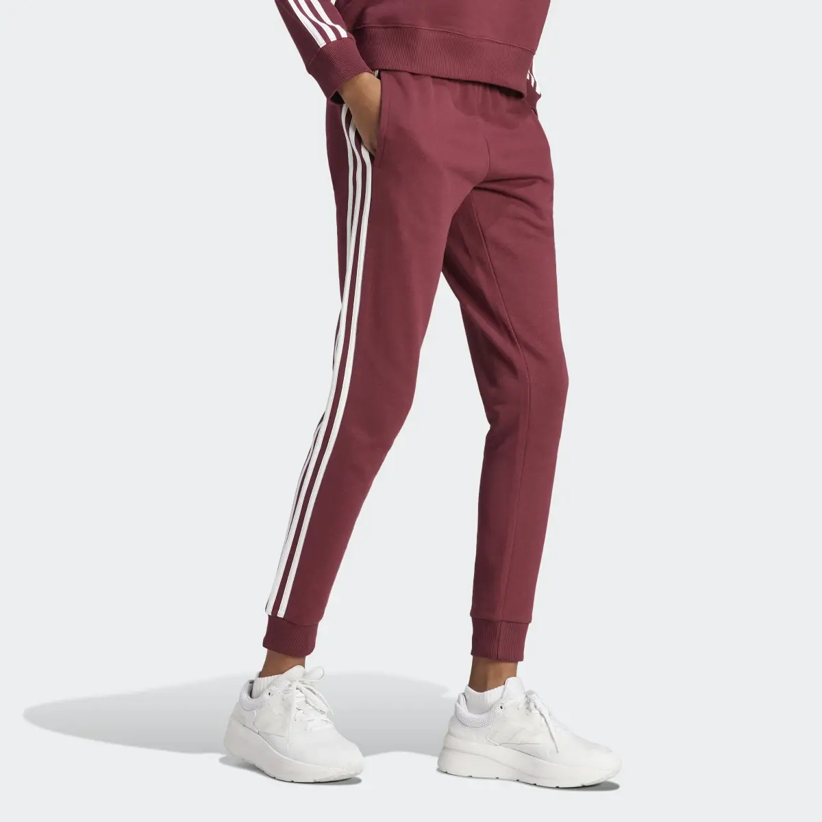 Adidas Essentials 3-Stripes French Terry Cuffed Pants. 3