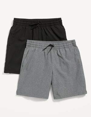 Old Navy StretchTech Performance Jogger Shorts 2-Pack for Boys (Above Knee) black