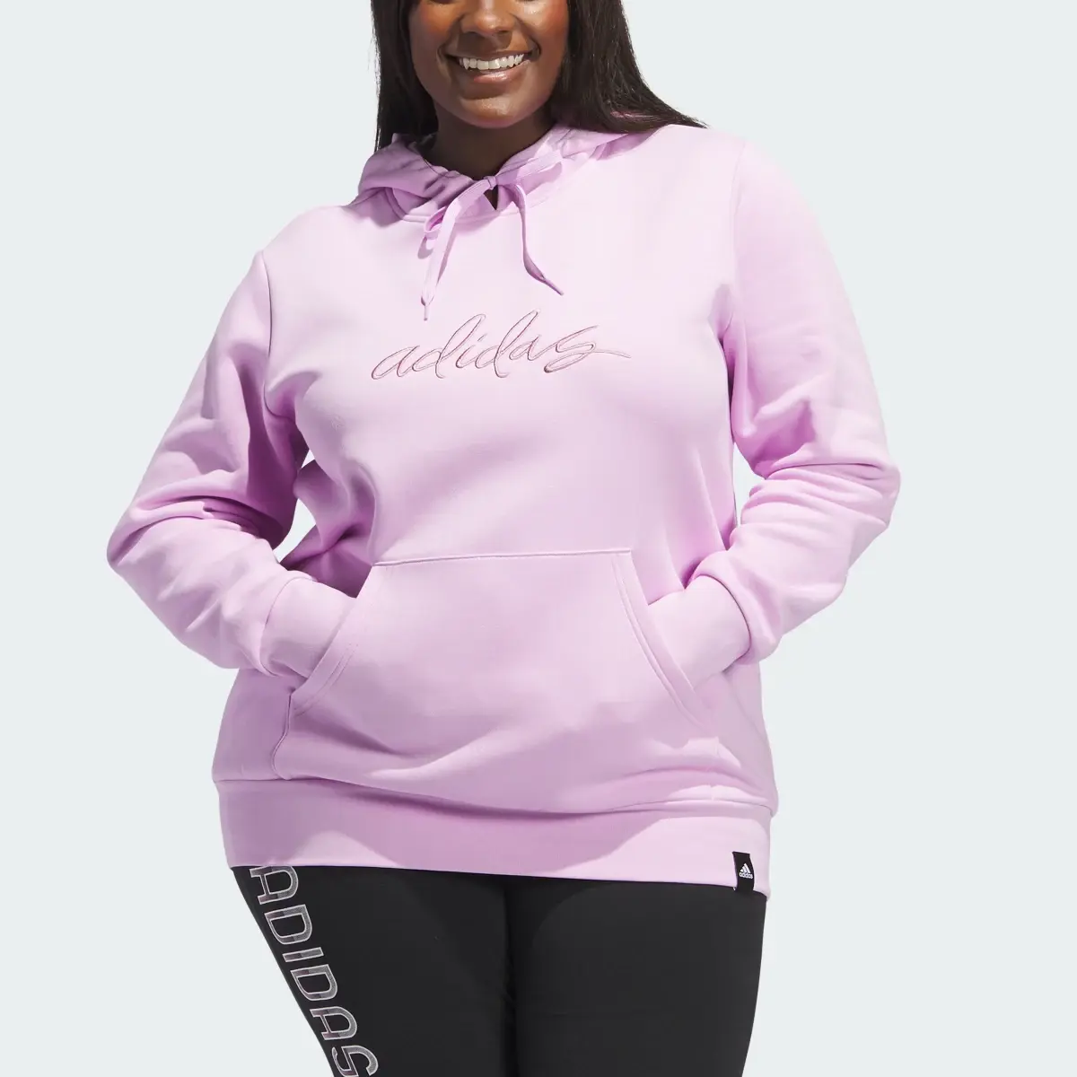 Adidas Embroidered Logo Hoodie (Plus Size). 1